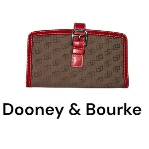 Dooney & Bourke Vintage Red Trim Brown Wallet
